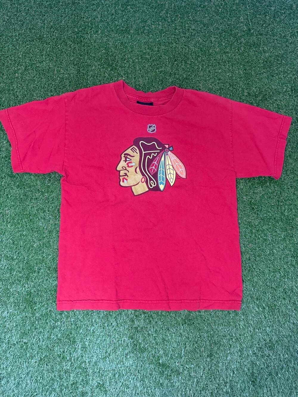 Vintage Reebok NHL Chicago Blackhawks Jonathan Toews #19 Red T-Shirt